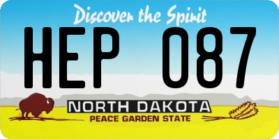 ND license plate HEP087