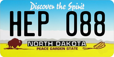 ND license plate HEP088