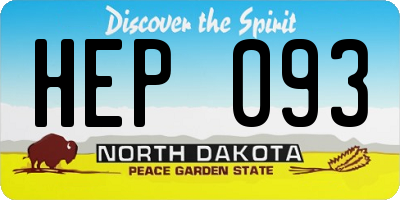 ND license plate HEP093