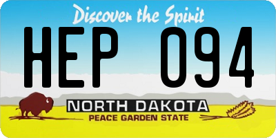 ND license plate HEP094