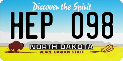 ND license plate HEP098