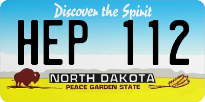 ND license plate HEP112