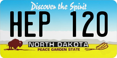 ND license plate HEP120