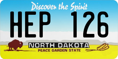 ND license plate HEP126