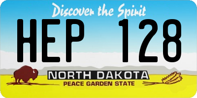 ND license plate HEP128
