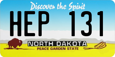 ND license plate HEP131