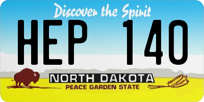 ND license plate HEP140