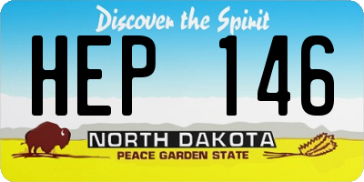 ND license plate HEP146