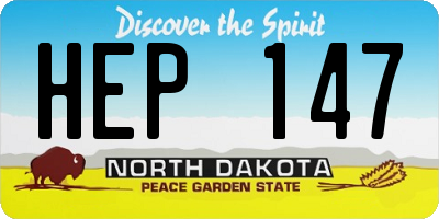 ND license plate HEP147