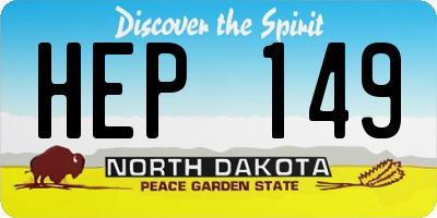 ND license plate HEP149