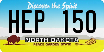ND license plate HEP150