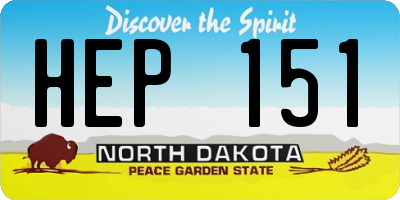 ND license plate HEP151