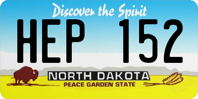 ND license plate HEP152