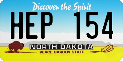 ND license plate HEP154