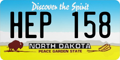 ND license plate HEP158