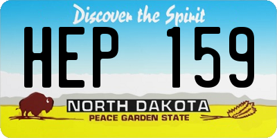 ND license plate HEP159