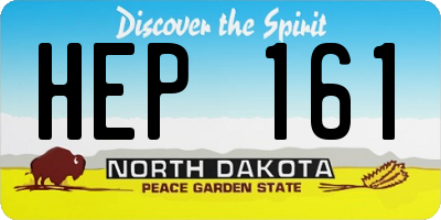 ND license plate HEP161
