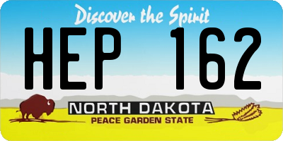 ND license plate HEP162