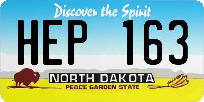 ND license plate HEP163