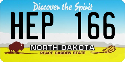 ND license plate HEP166
