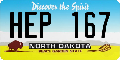 ND license plate HEP167