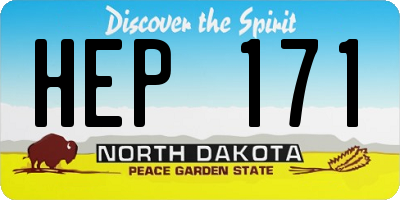 ND license plate HEP171