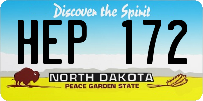 ND license plate HEP172