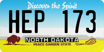 ND license plate HEP173
