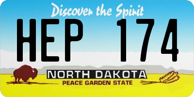ND license plate HEP174