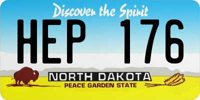 ND license plate HEP176