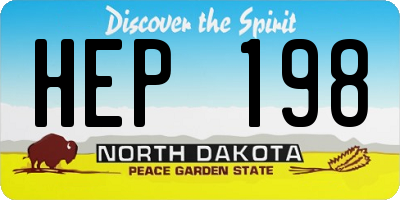 ND license plate HEP198