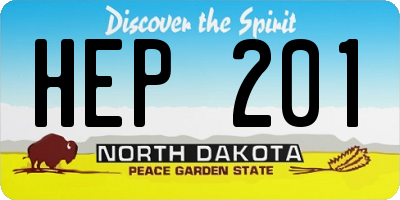 ND license plate HEP201