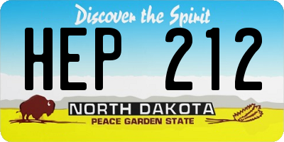 ND license plate HEP212