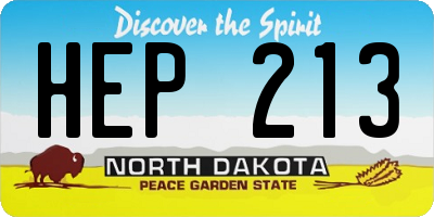 ND license plate HEP213