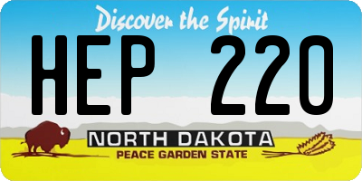 ND license plate HEP220