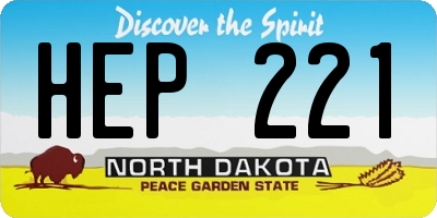 ND license plate HEP221