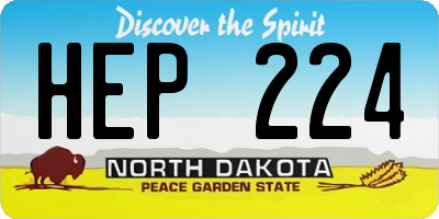 ND license plate HEP224