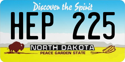 ND license plate HEP225