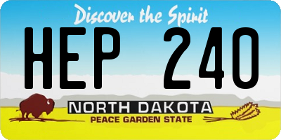 ND license plate HEP240
