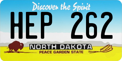 ND license plate HEP262
