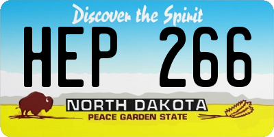 ND license plate HEP266