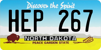 ND license plate HEP267