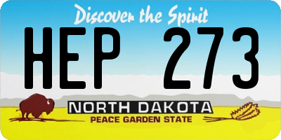ND license plate HEP273