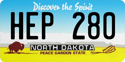 ND license plate HEP280