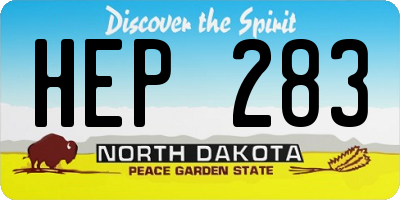 ND license plate HEP283