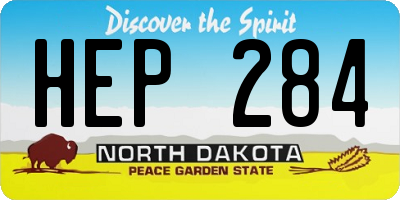 ND license plate HEP284