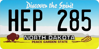 ND license plate HEP285