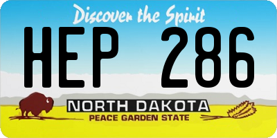 ND license plate HEP286