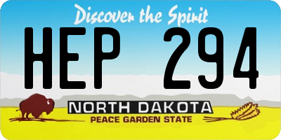 ND license plate HEP294