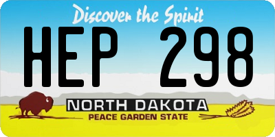 ND license plate HEP298